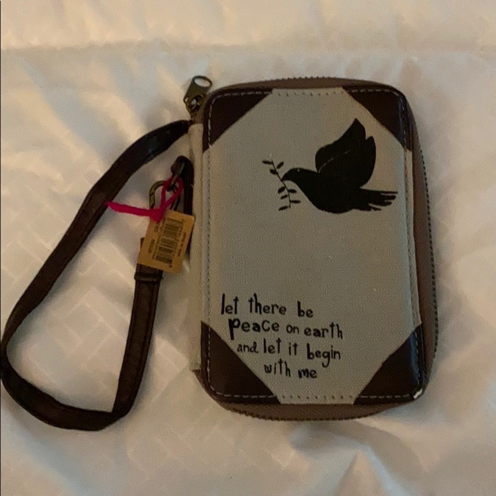 NWT Natural Life Canvas Wristlet